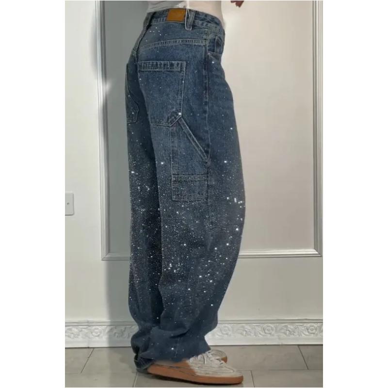 🌸Spring Specials💐 Women's Straight Jeans with Rhinestones