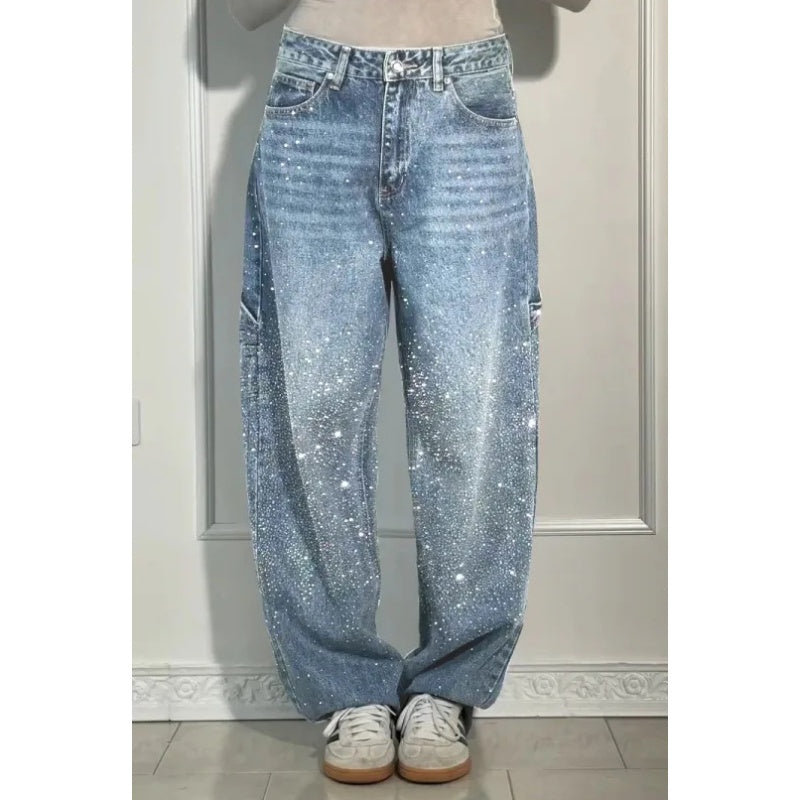 🌸Spring Specials💐 Women's Straight Jeans with Rhinestones