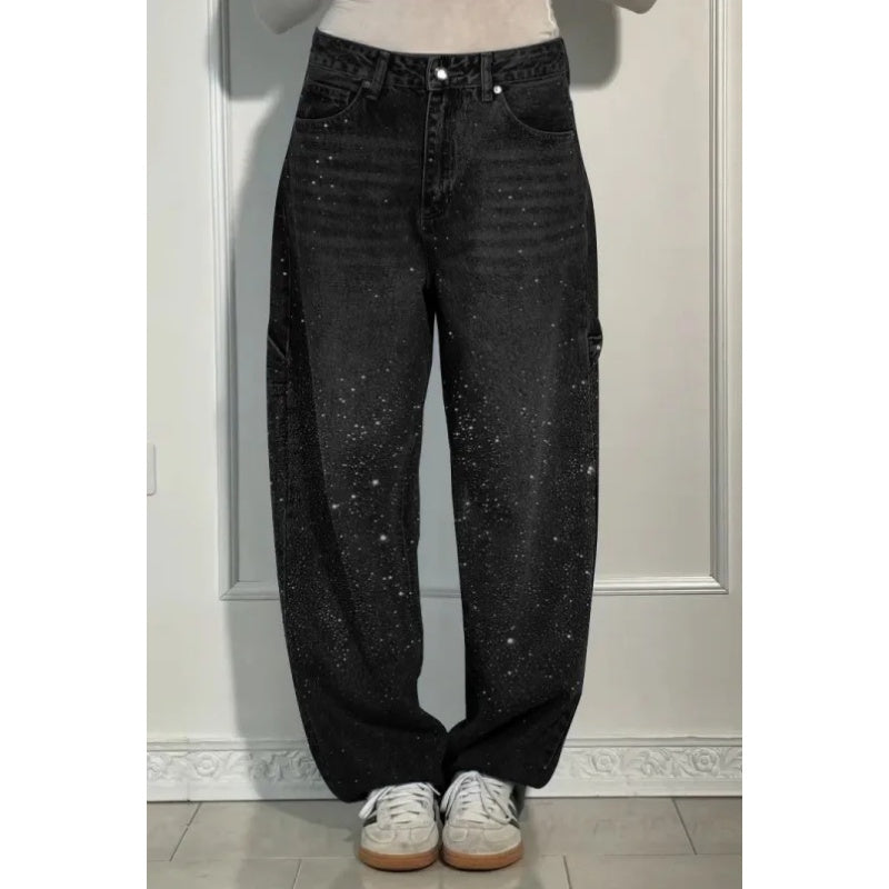 🌸Spring Specials💐 Women's Straight Jeans with Rhinestones