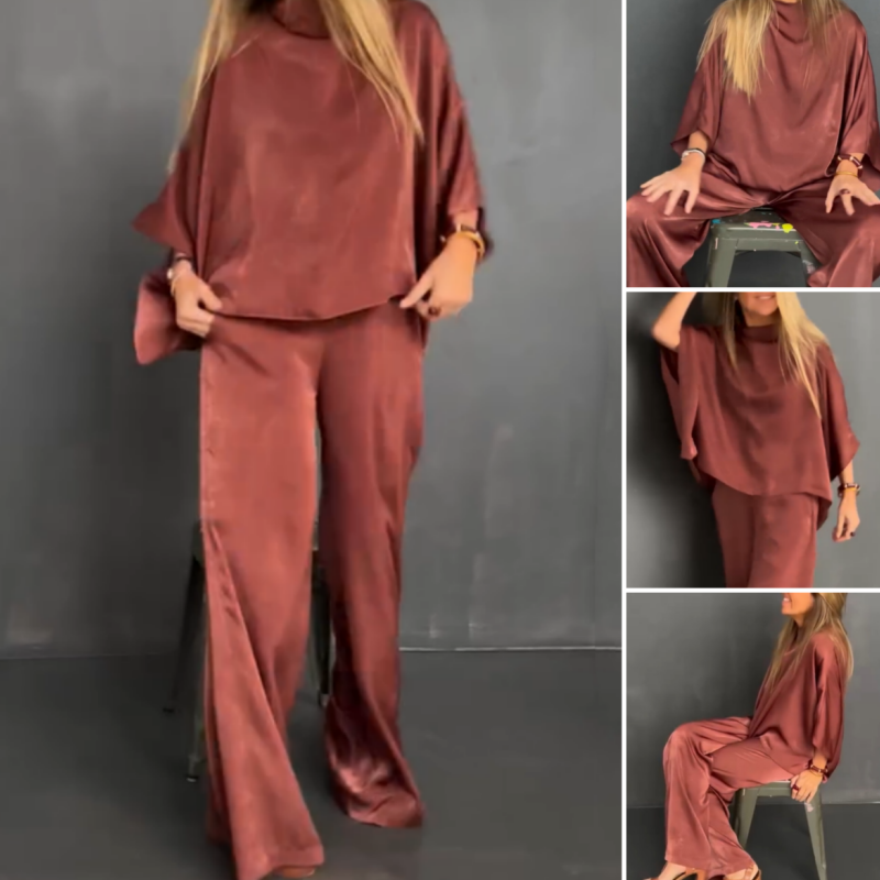 🎁Hot sale 50% OFF✨🔥Women's Loose Solid Color Bat-Sleeved 2-Piece Set