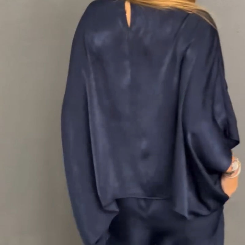🎁Hot sale 50% OFF✨🔥Women's Loose Solid Color Bat-Sleeved 2-Piece Set