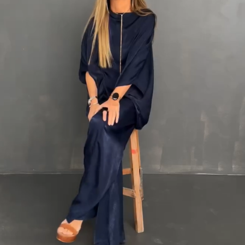 🎁Hot sale 50% OFF✨🔥Women's Loose Solid Color Bat-Sleeved 2-Piece Set