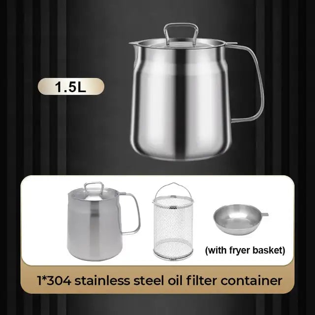 💥HOT SALE 2025💥2-in-1 304 Stainless Steel Multifunctional Oil Strainer Pot