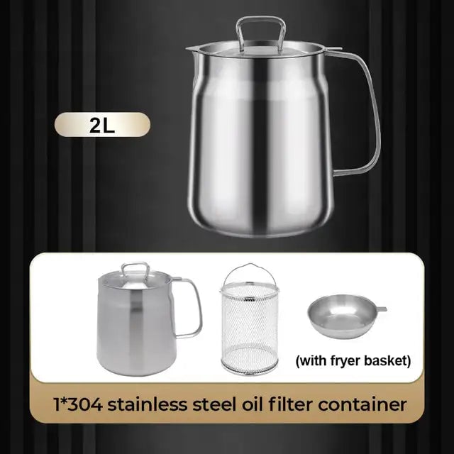 💥HOT SALE 2025💥2-in-1 304 Stainless Steel Multifunctional Oil Strainer Pot