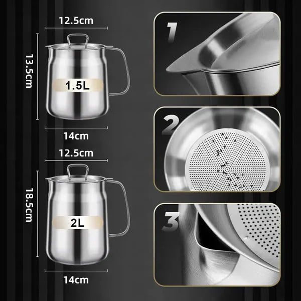 💥HOT SALE 2025💥2-in-1 304 Stainless Steel Multifunctional Oil Strainer Pot