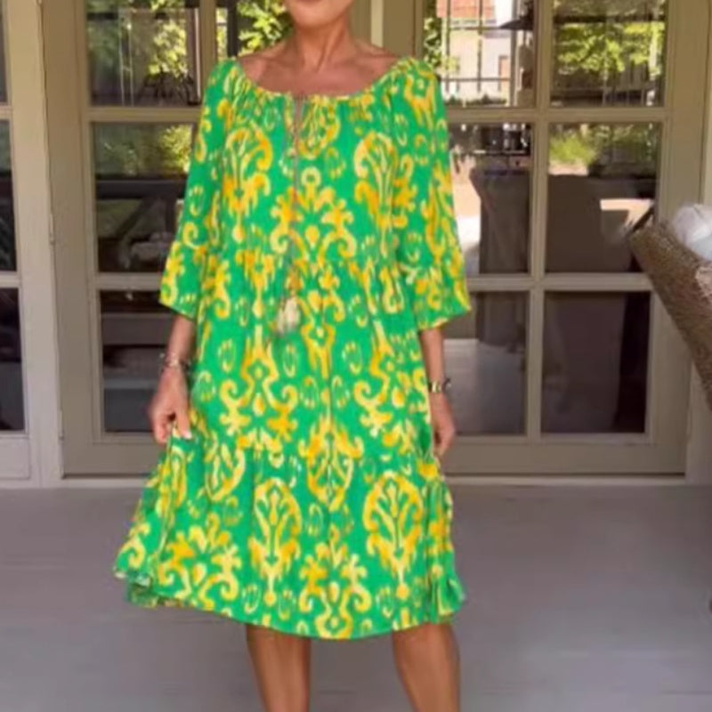 🔥 Limited time 50% off! 🔥Women's Loose Fit Ruffle Hem Midi Dress