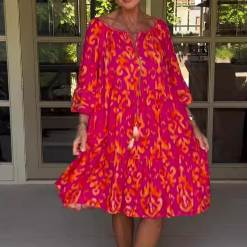 🔥 Limited time 50% off! 🔥Women's Loose Fit Ruffle Hem Midi Dress