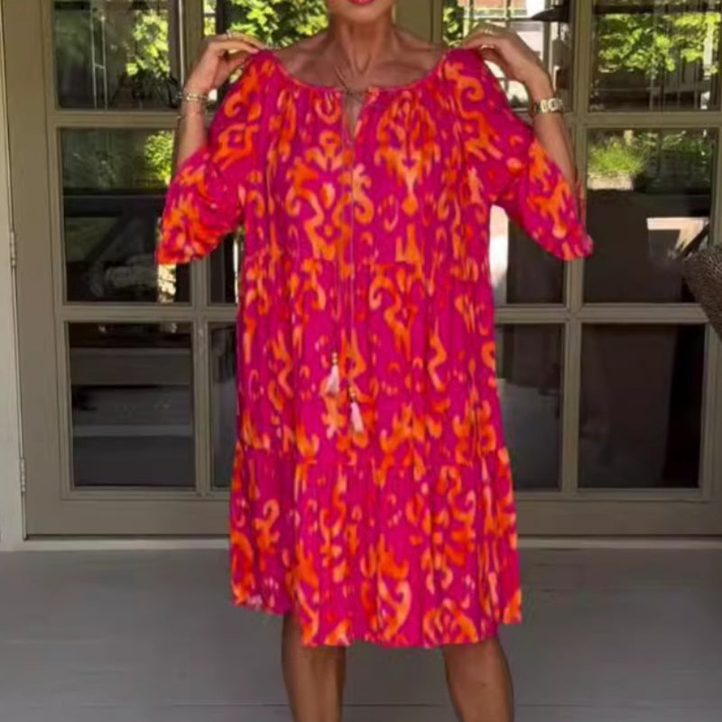 🔥 Limited time 50% off! 🔥Women's Loose Fit Ruffle Hem Midi Dress