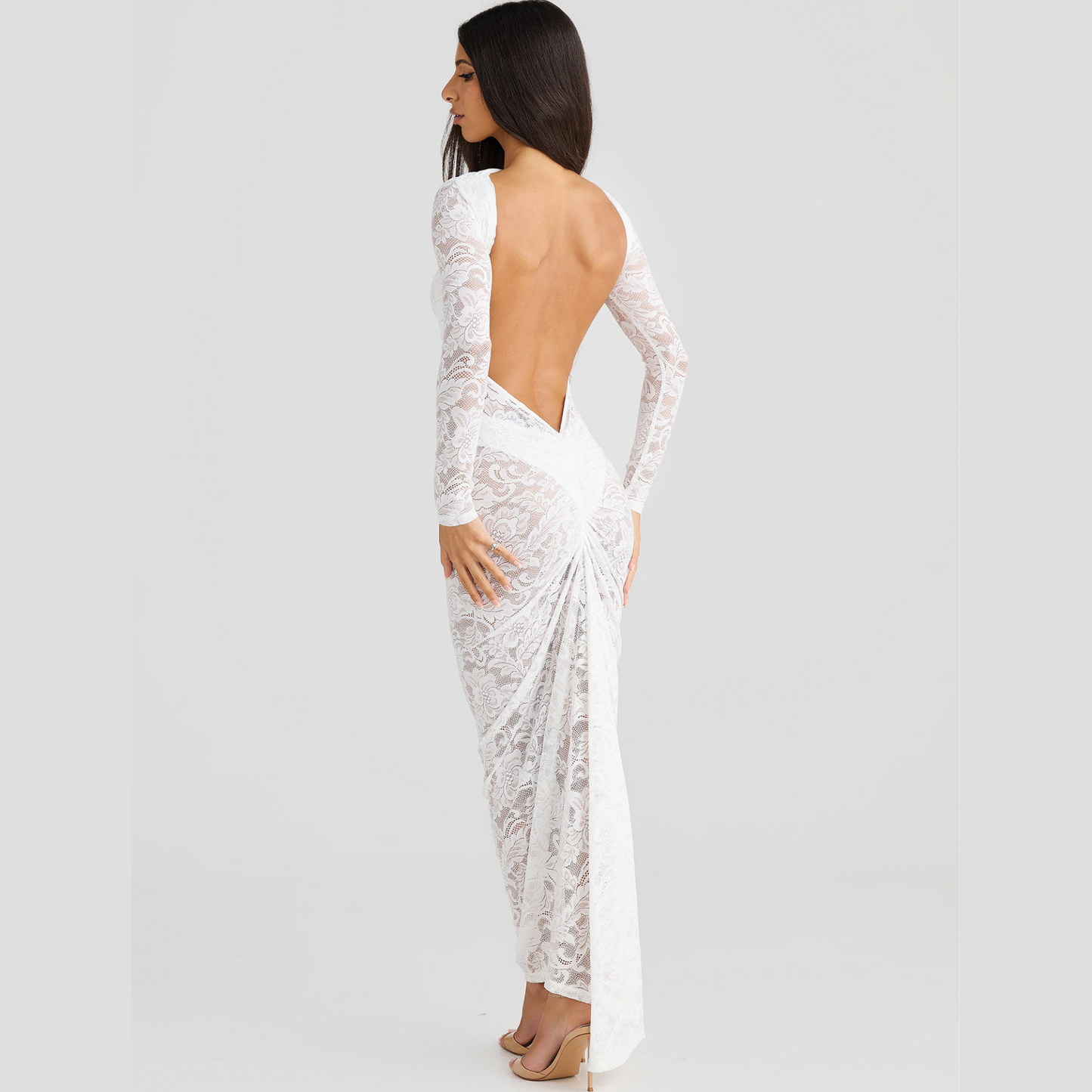 🌹👗Limited Time 50% OFF💃 Sexy Backless Lace Maxi Dresses - Graceful lace, sexy backless design, perfect for summer vibes!