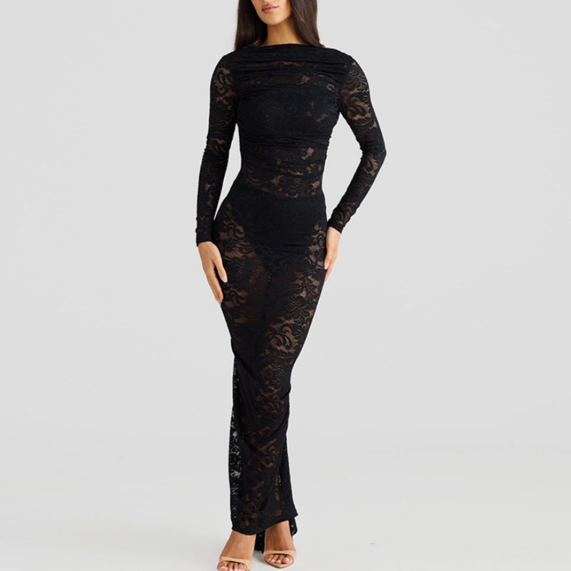 🌹👗Limited Time 50% OFF💃 Sexy Backless Lace Maxi Dresses - Graceful lace, sexy backless design, perfect for summer vibes!