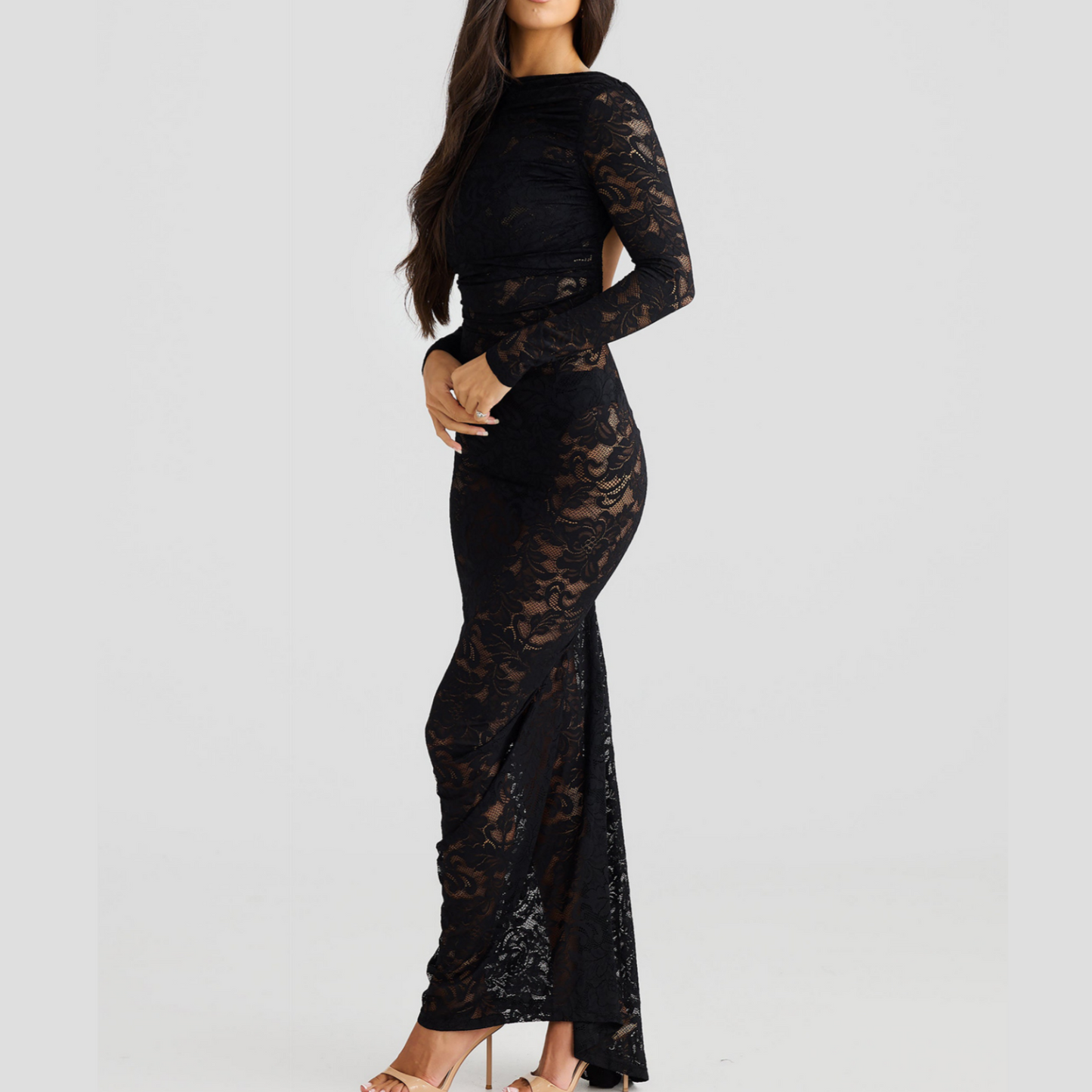 🌹👗Limited Time 50% OFF💃 Sexy Backless Lace Maxi Dresses - Graceful lace, sexy backless design, perfect for summer vibes!