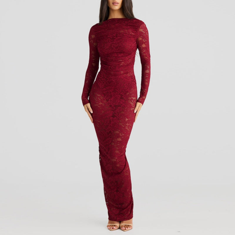 🌹👗Limited Time 50% OFF💃 Sexy Backless Lace Maxi Dresses - Graceful lace, sexy backless design, perfect for summer vibes!