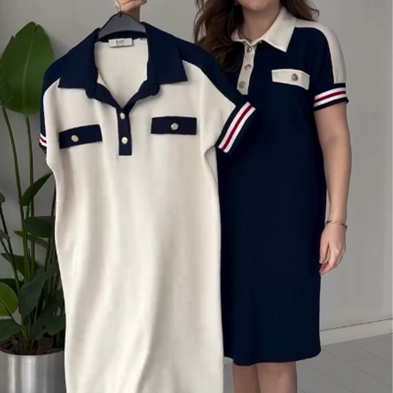 🎉💃2025 New Summer Buy 2 Get FreeShipping😍Ladies Casual Fashion Lapel Short Sleeve Dress😍