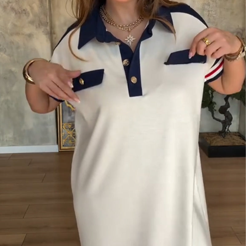 🎉💃2025 New Summer Buy 2 Get FreeShipping😍Ladies Casual Fashion Lapel Short Sleeve Dress😍