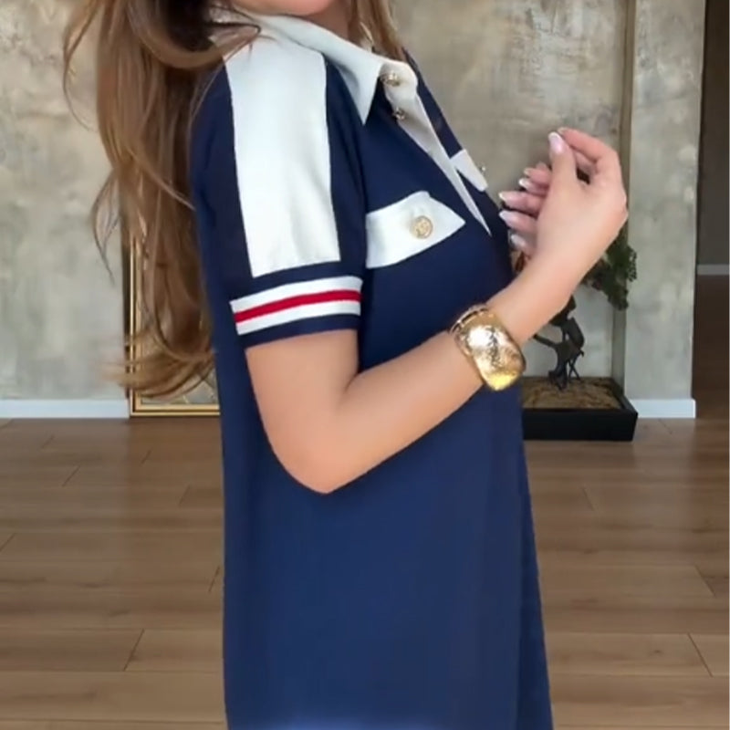 🎉💃2025 New Summer Buy 2 Get FreeShipping😍Ladies Casual Fashion Lapel Short Sleeve Dress😍