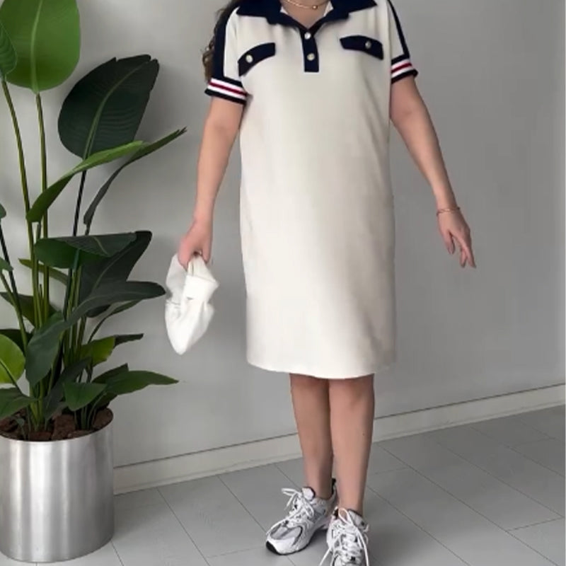 🎉💃2025 New Summer Buy 2 Get FreeShipping😍Ladies Casual Fashion Lapel Short Sleeve Dress😍