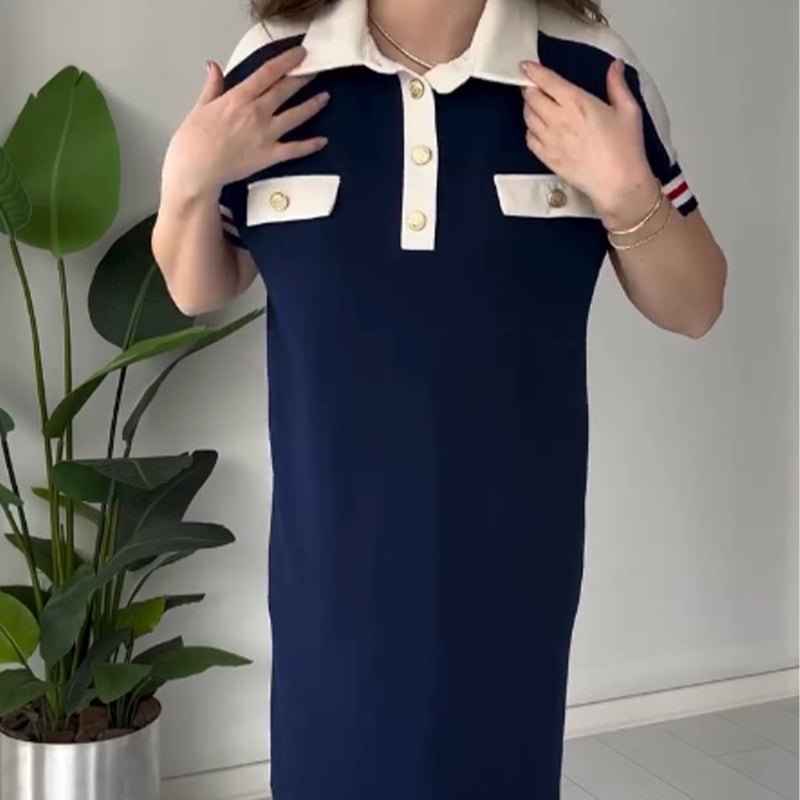 🎉💃2025 New Summer Buy 2 Get FreeShipping😍Ladies Casual Fashion Lapel Short Sleeve Dress😍