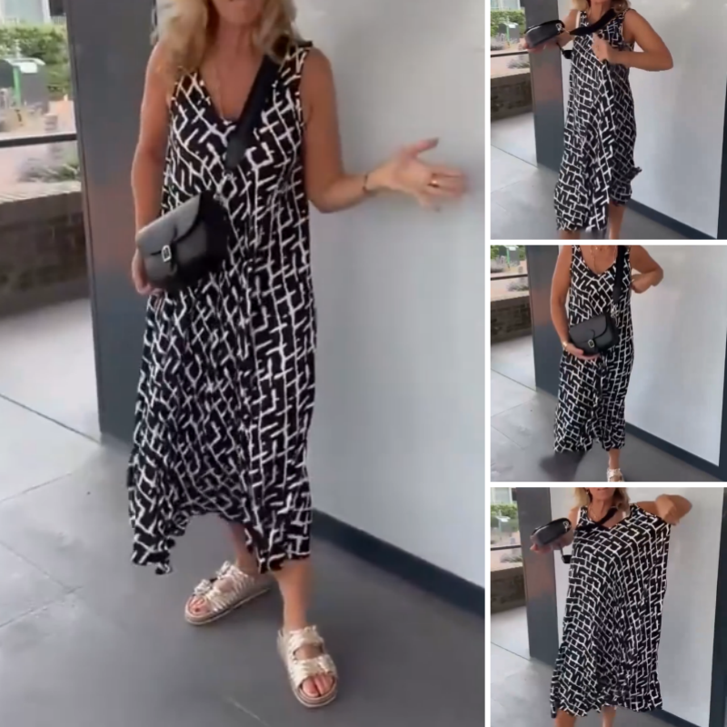 ✨Women's Sleeveless V-Neck Printed Dresses