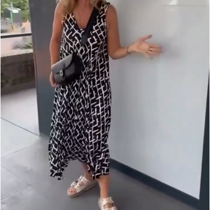 ✨Women's Sleeveless V-Neck Printed Dresses