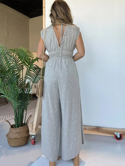 👗SUMMER HOT SALE 50% OFF🎁2024 NEW DEEP V HI LO HEM JUMPSUIT WITH POCKETS