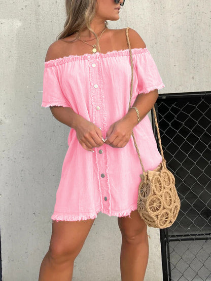 🔥HOT SALE-50% OFF💝Short Sleeve Casual Denim Dress