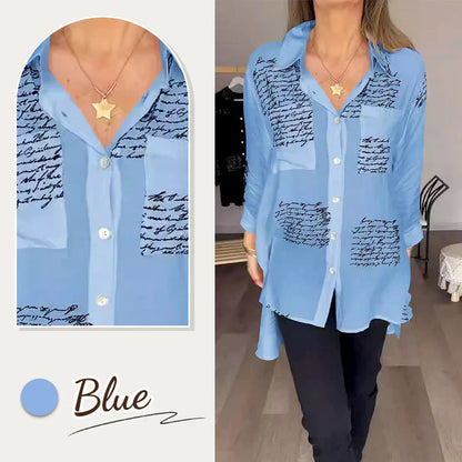 🌿🔥Promo Musim Semi 2025 - Diskon 49%! 💖 Kemeja modis dengan cetakan huruf di jaket.