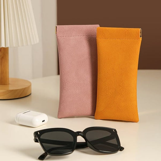 🔥Kaufen Sie eins und erhalten Sie eins gratis🔥Brillenetui aus Leder mit Druckknopfverschluss