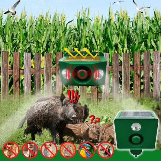 🌞🔊 Solarbetriebene Tierabwehr-Warnlichter mit lautem Alarm – Schützt Hof & Garten effektiv vor Eindringlingen! 🦊🐗💡