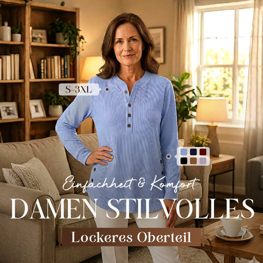 👔 Nur kurze Zeit: 50 % Rabatt🔥Damen Cordbluse mit Henley-Ausschnitt——Ihr Allrounder für jeden Anlass