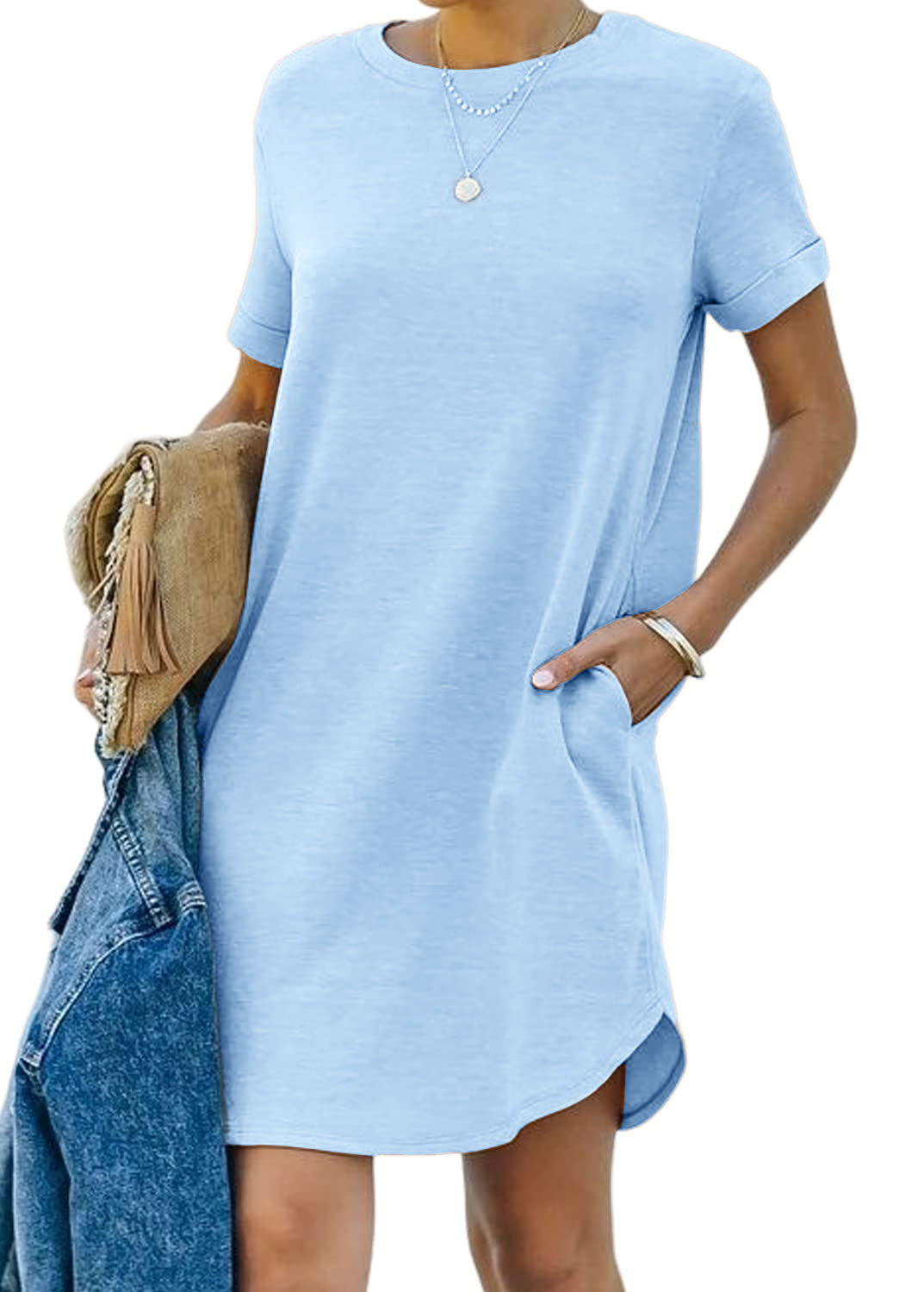 🔥LAST DAY SALE 50% OFF💝Women's Casual Short Sleeve T Shirt Dress