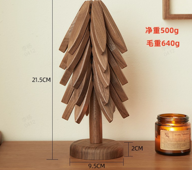 🎅Xmas Sales - 50% OFF🎄Insulated Coasters Solid Wood Christmas Tree Coasters