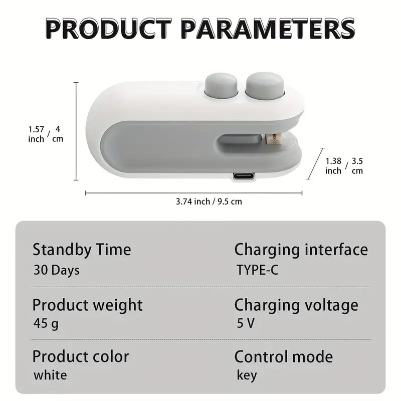 🎅Xmas Sales-50% OFF🎄2-in-1 Rechargeable Magnetic Snack Sealer Household Mini Sealing Machine