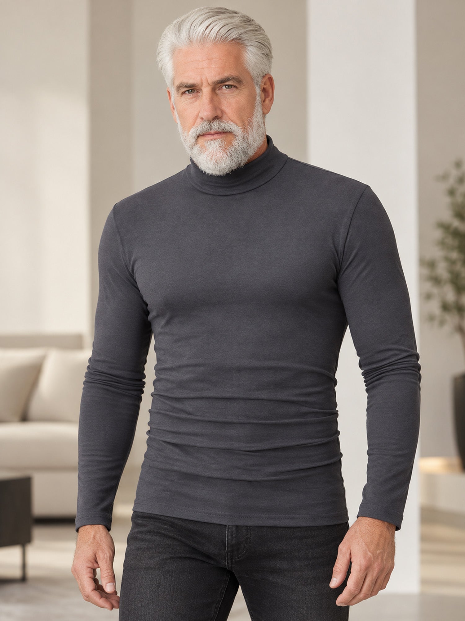 📊 Über 200.000 Verkäufe – Dankeschön mit 50% Rabatt! Herren Slim-Fit Rollkragenoberteil