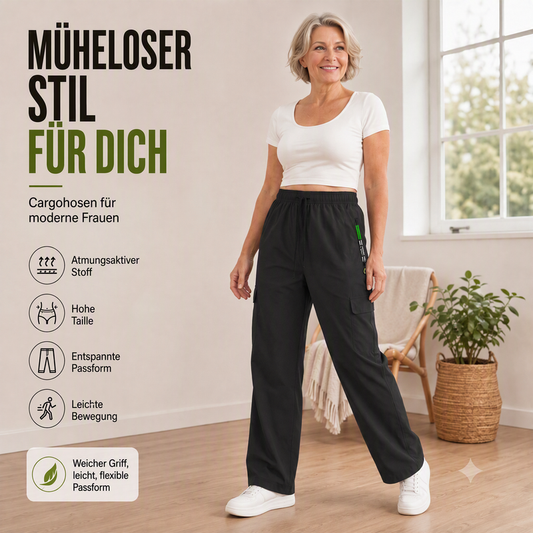 👖 50% RABATT! 💥 Vintage-Cargohose für Damen – Lockere Passform, Taschen & verstellbarer Bund – Ideal für Alltag, Reisen & Outdoor ✨
