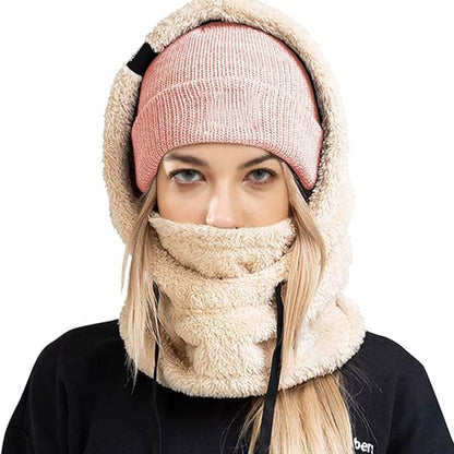 🔥Christmas Hot Discounts⏰Unisex Warm Ski Hooded Scarf ☃️☃️