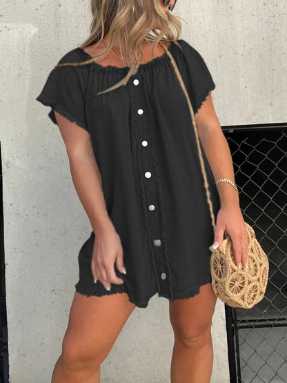 🔥HOT SALE-50% OFF💝Short Sleeve Casual Denim Dress