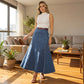 🎁2026 Neuheiten 50 % RABATT👗Damen-Maxirock aus Denim – Hohe Taille & A-Linien-Schnitt