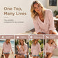 🌊 Sommer-Sale – 50 % sparen 💖 Damen-Shirt mit V-Ausschnitt, Kapuze und Tasche, Langarm