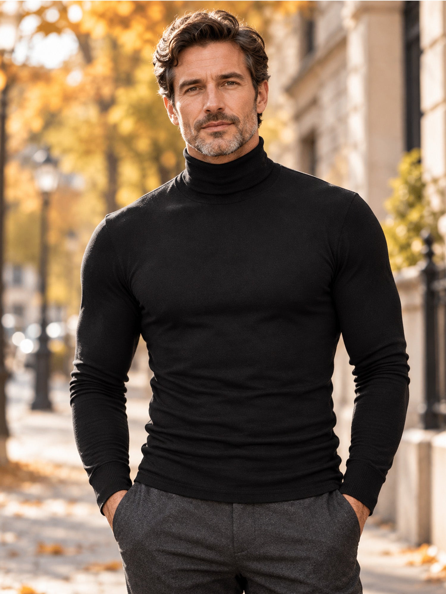 📊 Über 200.000 Verkäufe – Dankeschön mit 50% Rabatt! Herren Slim-Fit Rollkragenoberteil