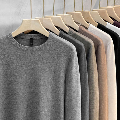 🔥Hot sale 60% off🔥Men's solid color knitted crew neck base shirt