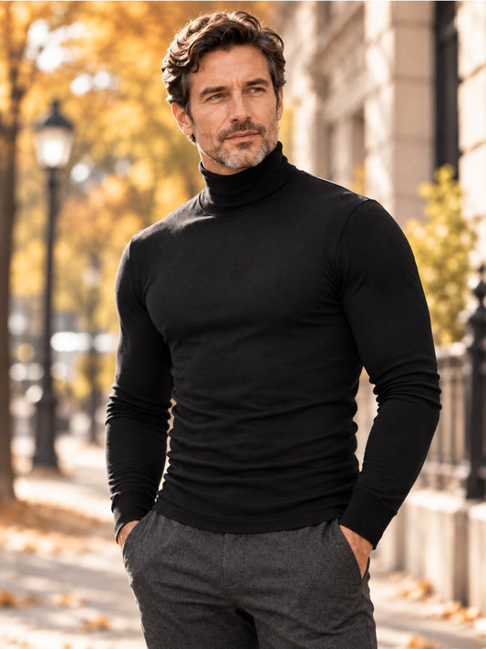 📊 Über 200.000 Verkäufe – Dankeschön mit 50% Rabatt! Herren Slim-Fit Rollkragenoberteil
