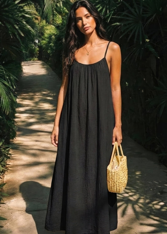 👗 58% RABATT! 💃 Einfarbiges Rückenfreies Cami-Kleid für Damen – Leicht, Luftiger Schnitt & Perfekt Für Den Sommer ☀️