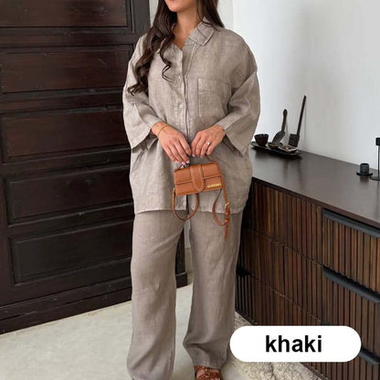 🔥Hot Sale 51% OFF🔥Women's Cotton Linen Shirt and Pants Set