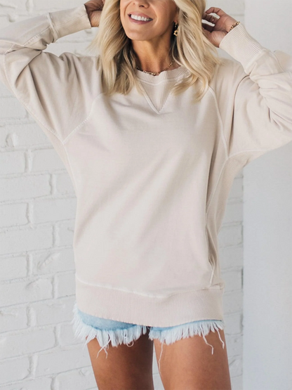 ✨HOT SALE 59% OFF🏆Women's Ribbed Accent Pocketed Pullover