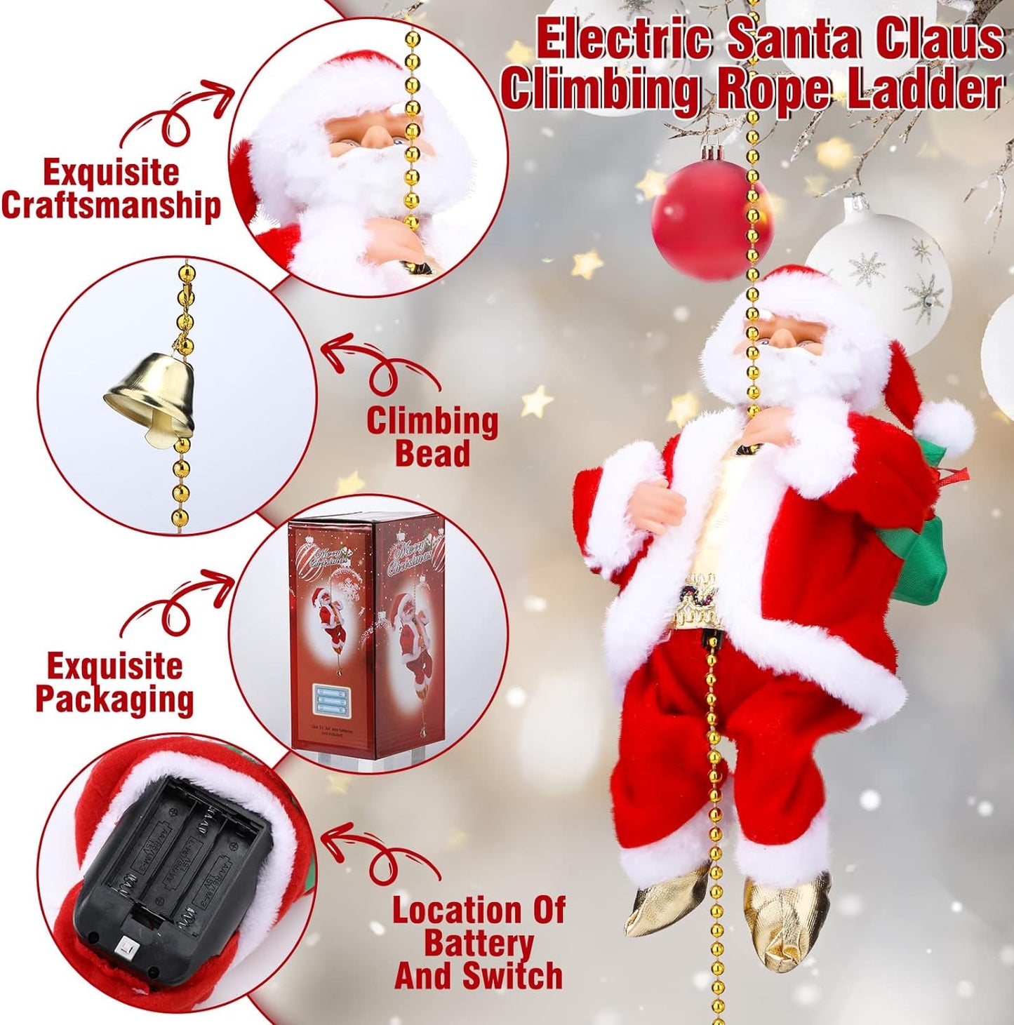 ( 🎉Early Christmas Promotion-50% OFF🎄 )Santa Claus Musical Climbing Rope