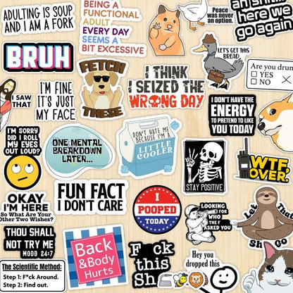 🎁Limited Sale 50% OFF💥Set of 130 Pcs Funny Saying Stickers