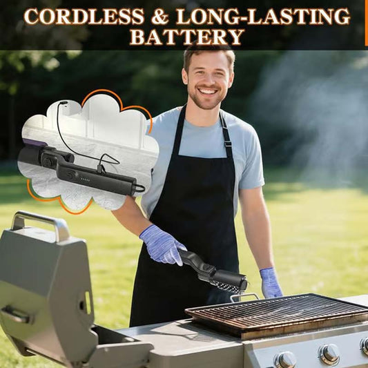 💎 Sconto del 50%! 💎 Spazzola elettrica senza fili per la pulizia del barbecue: pulizia profonda, spazzola a cambio rapido. &  Batteria da 2600 mAh 🔋🍖