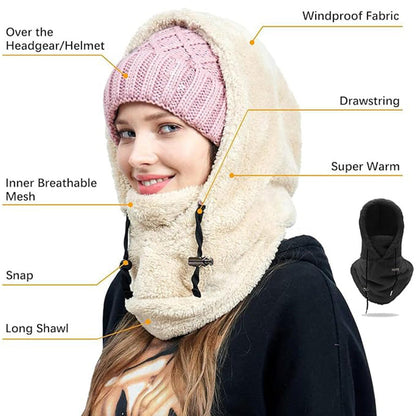 🔥Christmas Hot Discounts⏰Unisex Warm Ski Hooded Scarf ☃️☃️