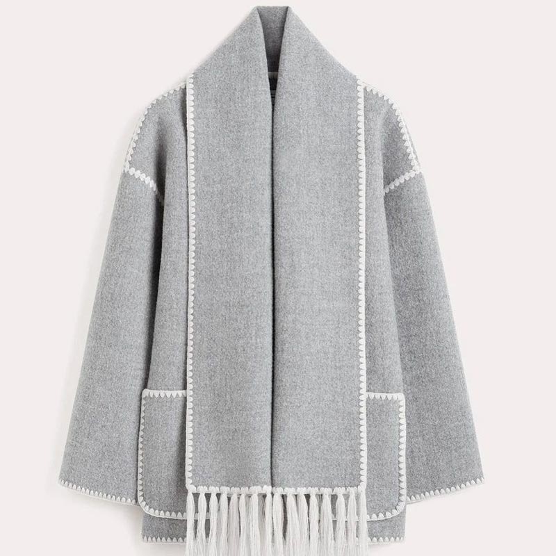 💥Hot Sale 57% OFF🔥Women’s Tassel Scarf Tweed Coat