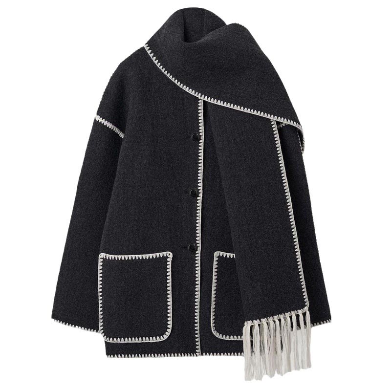 💥Hot Sale 57% OFF🔥Women’s Tassel Scarf Tweed Coat